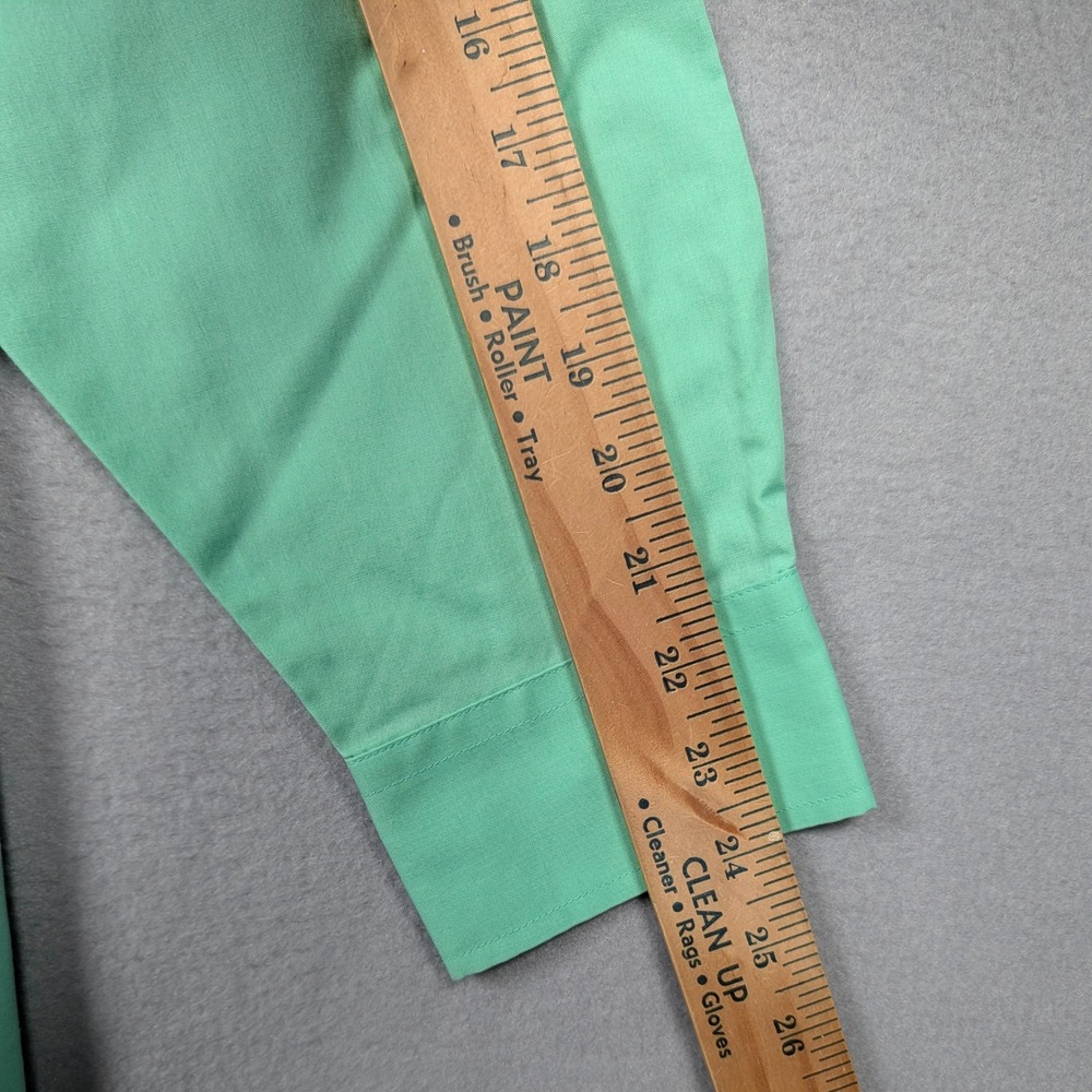 Stafford Dress Shirt Mens 17.5 34-35 Green Travel Easy Care Broadcloth Regular - Picture 6 of 8